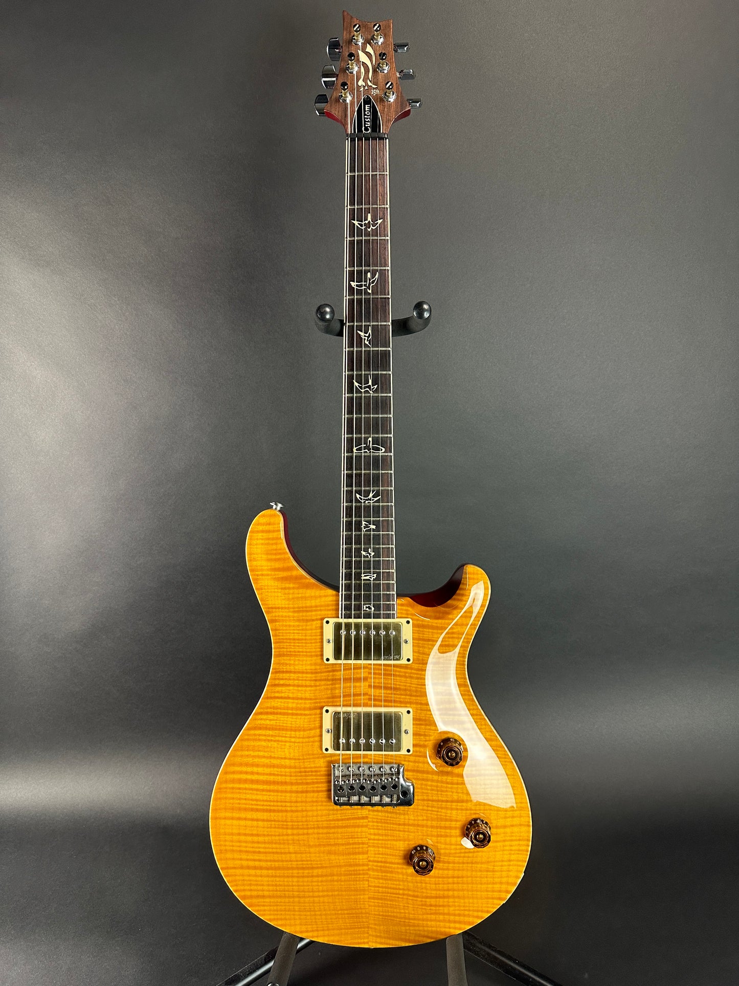 Full front of Used PRS Custom 24 25th Anniversary Vintage Yellow 10 Top.