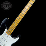Fretboard of Fender 1956 Stratocaster Journeyman Relic Maple Neck Aged Black.