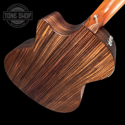 Back angle of Taylor Custom Catch #25 Grand Auditorium Western Red Cedar/East Indian Rosewood.