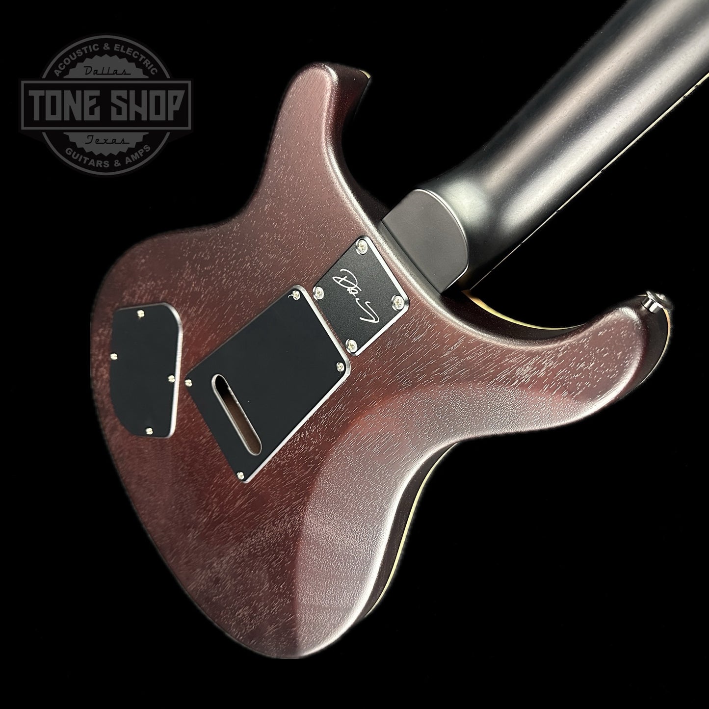 Back angle of PRS Paul Reed Smith Dustie Waring CE24 Floyd Burnt Amber Smokeburst.