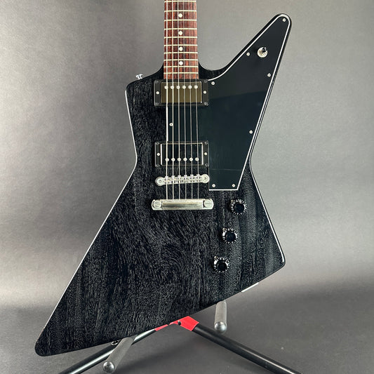 Front of Used 2017 Gibson Custom Explorer Black Doghair.
