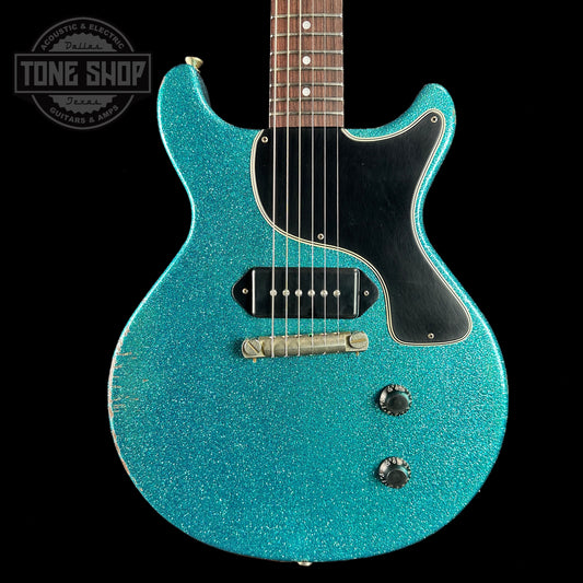 Front of body of Rock N Roll Relics Thunders Teal Sparkle Med Aging.