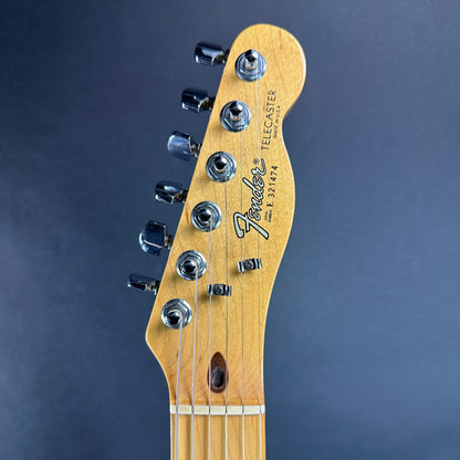 Front of headstock of Used 1983 Fender Standard Telecaster Sunburst.