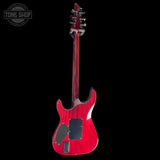 Back of Used 2008 Schecter Hellraiser Diamond Series Black Cherry Burst Quilt TSS7790.