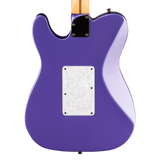 Back Body photo of Fender Limited Edition Player Fusion Telecaster HH Floyd Rose Ebony Aura Metallic against a white background.