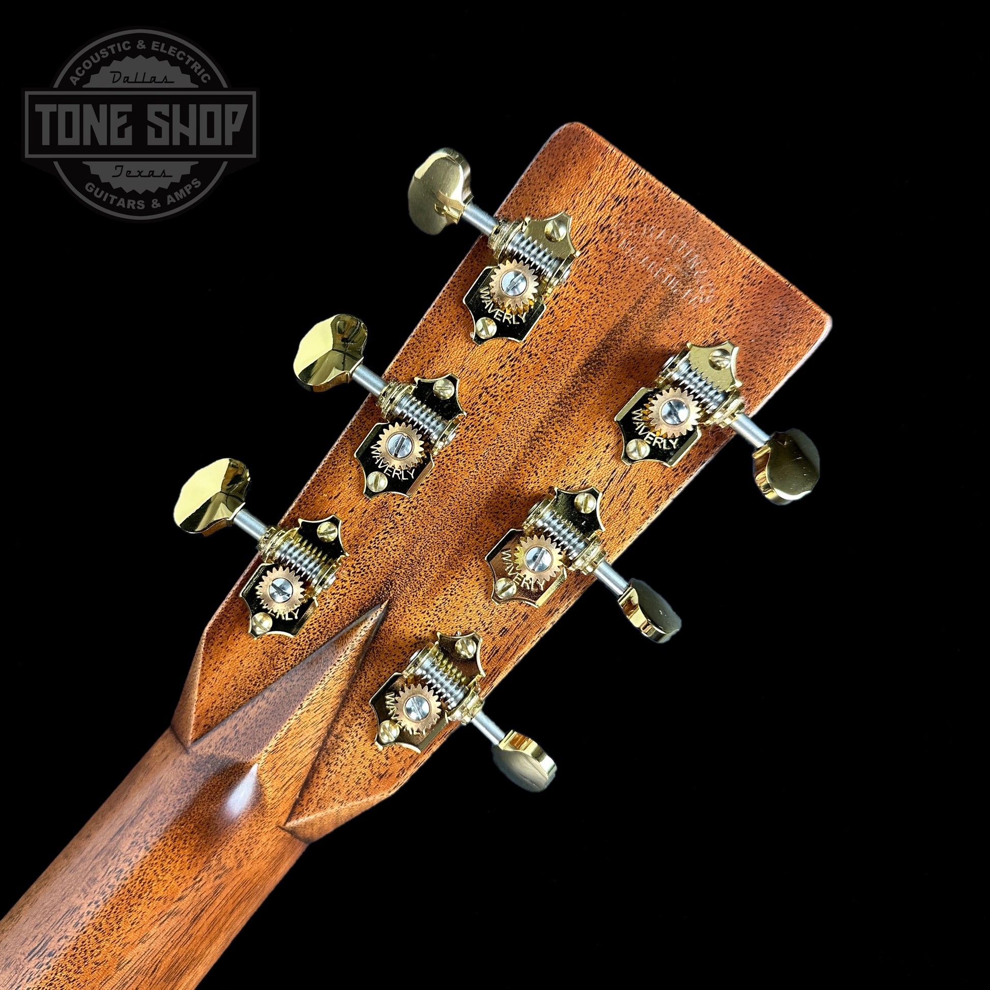 Back of headstock of Martin OM 20th Century Limited.