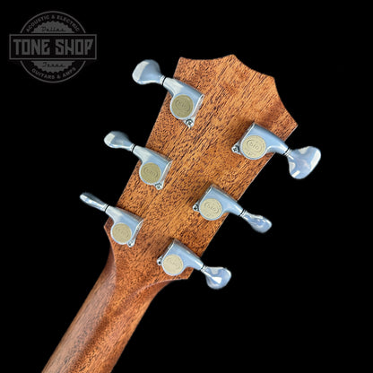 Back of headstock of Taylor Custom Catch #25 Grand Auditorium Western Red Cedar/East Indian Rosewood.