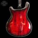 Back of body of Used PRS SE Hollowbody Standard Fire Red Burst.