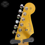 Headstock of Used Fender American Professional II Stratocaster Dark Knight.