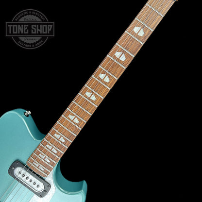 Fretboard of Powers Electric A-Type Artesian Turquoise PF42 White Pearloid.