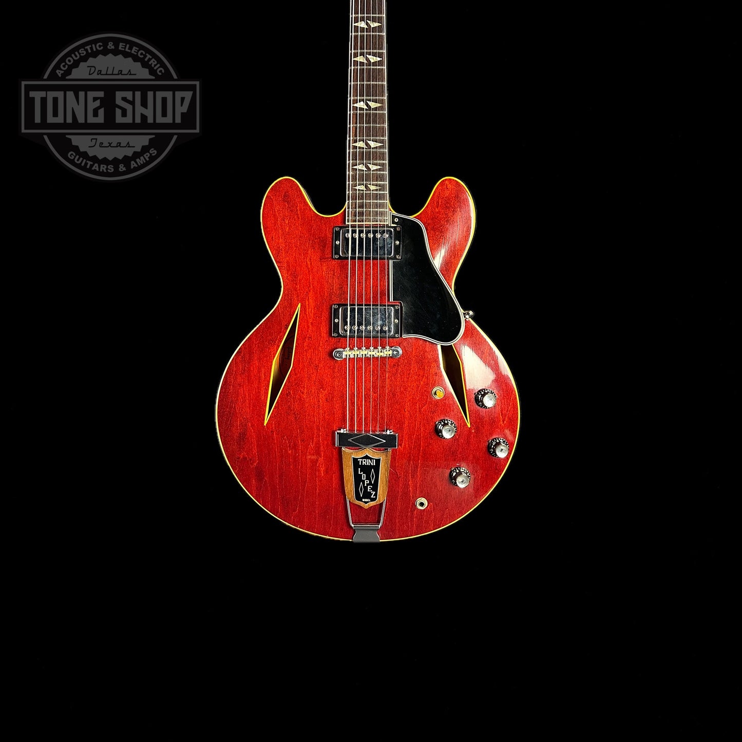 Front of body of Vintage 1966 Gibson Trini Lopez Cherry.