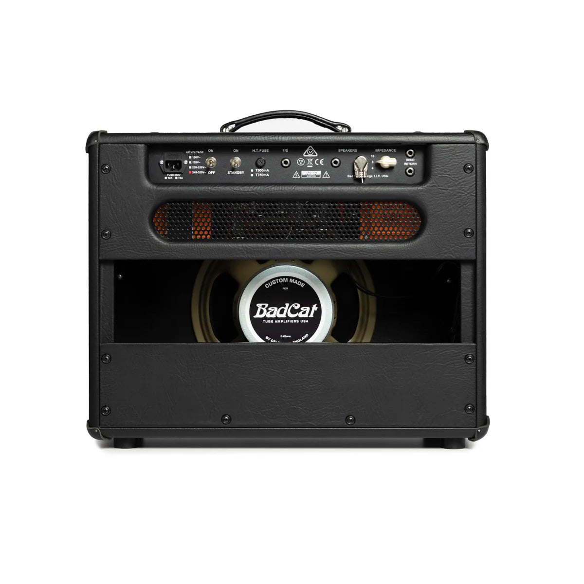 Back of Bad Cat Cub V 40 Handwired EL84 15w 1x12 Tube Combo.