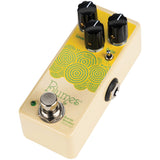 Top angle showing footswitch and output jack of EarthQuaker Devices Blumes Jr MOSFET Mod Low Signal Shredder