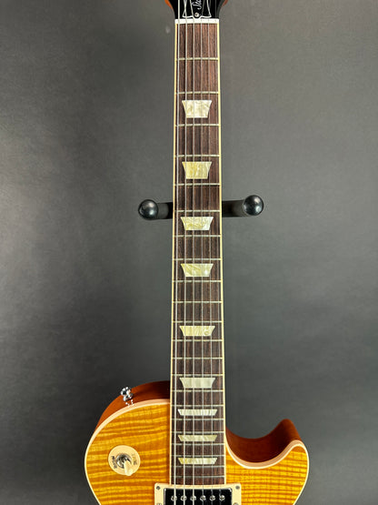 Fretboard of Used 2012 Gibson Les Paul Standard Flamed Amber.