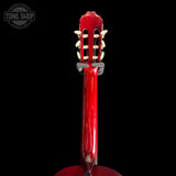Back of headstock of Used Squier SA-150N Nylon Acoustic TSS7405.