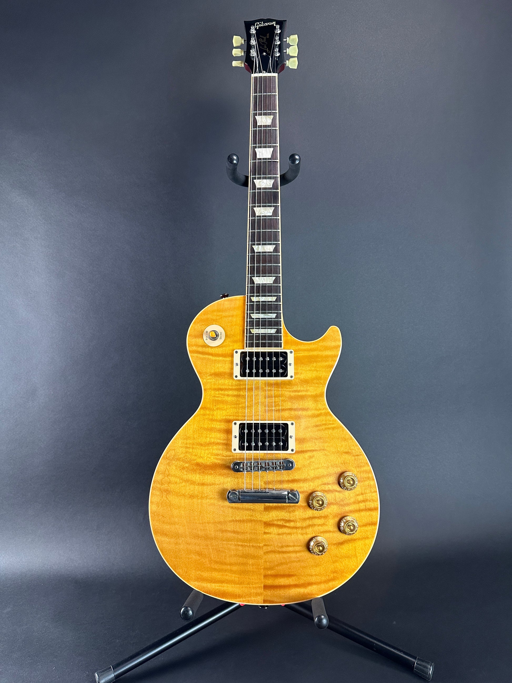 Full front of Used 2005 Gibson Les Paul Standard Lemonburst.