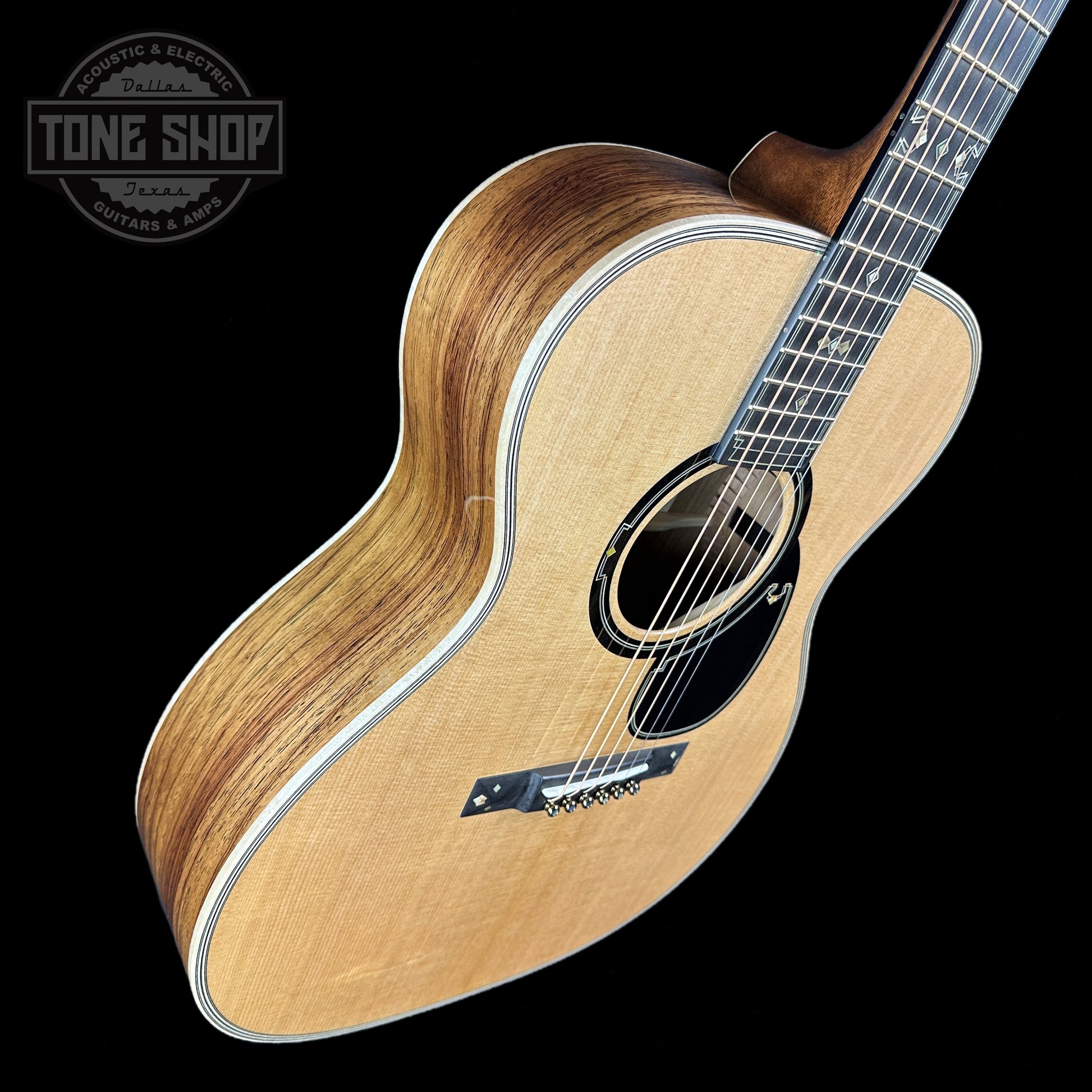 Front angle of Martin OM 20th Century Limited.
