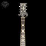 Headstock of Used Harley Benton SC450 Black TSS7412.
