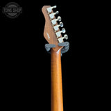 Back of headstock of Used Michael Kelly 59 Port Trans Red Hollowbody.