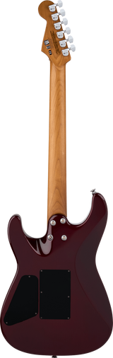 Back of Charvel Pro-Mod Plus San Dimas Style 1 HH FR Carmalized Maple Sangria Burst.