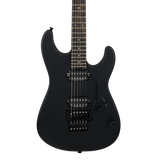 Front of Charvel Pro-Mod Plus San Dimas Style 1 HH FR Ebony Scorched Earth.