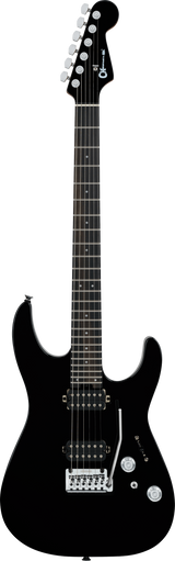 Full frontal of Charvel ProMod Plus DK24 HH 2PT EB Raven Black.