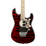 Front of Charvel Pro Mod San Dimas Warren Demartini Sig Blood and Skulls.