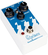 Front left angle of Earthquaker Devices Chelsea Low End Fuzz Driver.