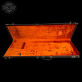Opened case for Vintage 1967 Fender Precision Bass.