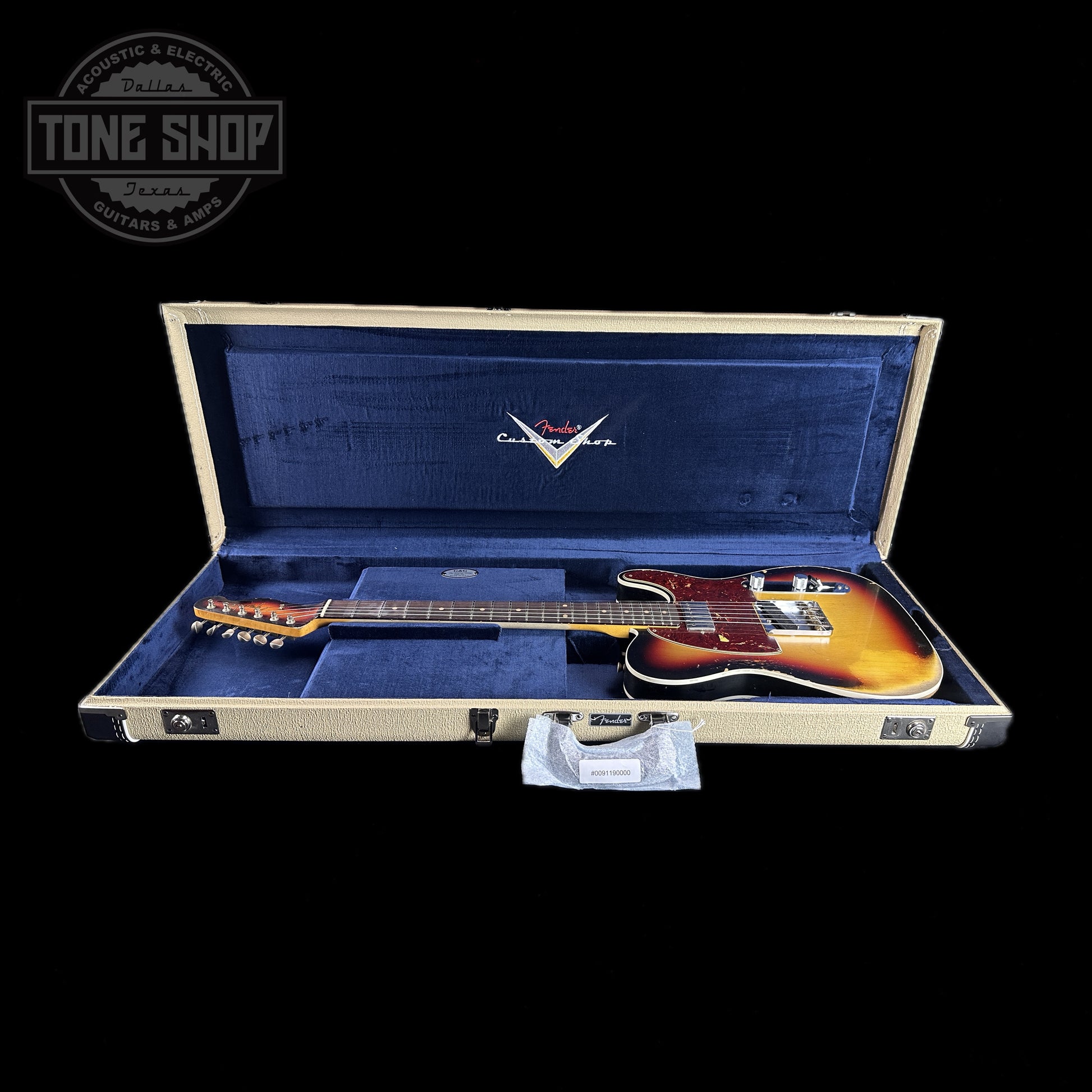 Fender Custom Shop Limited Edition Reverse 60 Tele Custom Heavy Relic 3 Color Sunburst in case.