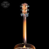 Back of headstock of Used Breedlove Legacy Concerto Vintage Sunburst.