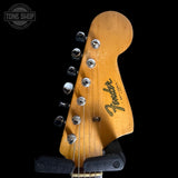 Headstock of Vintage 1964 Fender Duo-Sonic Refinished Natural.