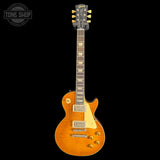 Full frontal of Used 2026 Gibson Murphy Lab Les Paul Standard Brazilian Fgbd Dirty Lemon Burst Light Aged.