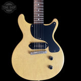 Front of Used 2006 Gibson Custom Shop 1958 Les Paul Junior Double Cut TV Yellow.