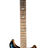 Fretboard of PRS Wood Library DGT Quilt 10 Top Faded Whale Blue Smokeburst.