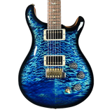 Front of PRS Wood Library DGT Quilt 10 Top Faded Whale Blue Smokeburst.