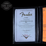 Certificate of authenticity for Fender Custom Shop LTD 70th Anniversary 1954 Stratocaster Journeyman Relic 2-Color Sunburst.