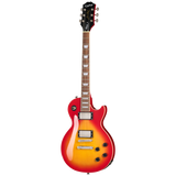 Full frontal of Epiphone Les Paul Tribute Plus Heritage Cherry Sunburst.