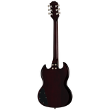 Back of Epiphone SG Tribute Plus Vintage Sunburst.
