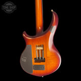 Back of body of Used 2017 Ernie Ball Music Man BFR John Petrucci Majesty Island Burst Koa.