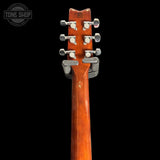 Back of headstock of Used Washburn D10SLH Left Handed Acoustic Guitar.