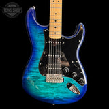 Front of Used 2021 Fender LTD Player Stratocaster HSS Plus Top Blue Burst TSS7319.