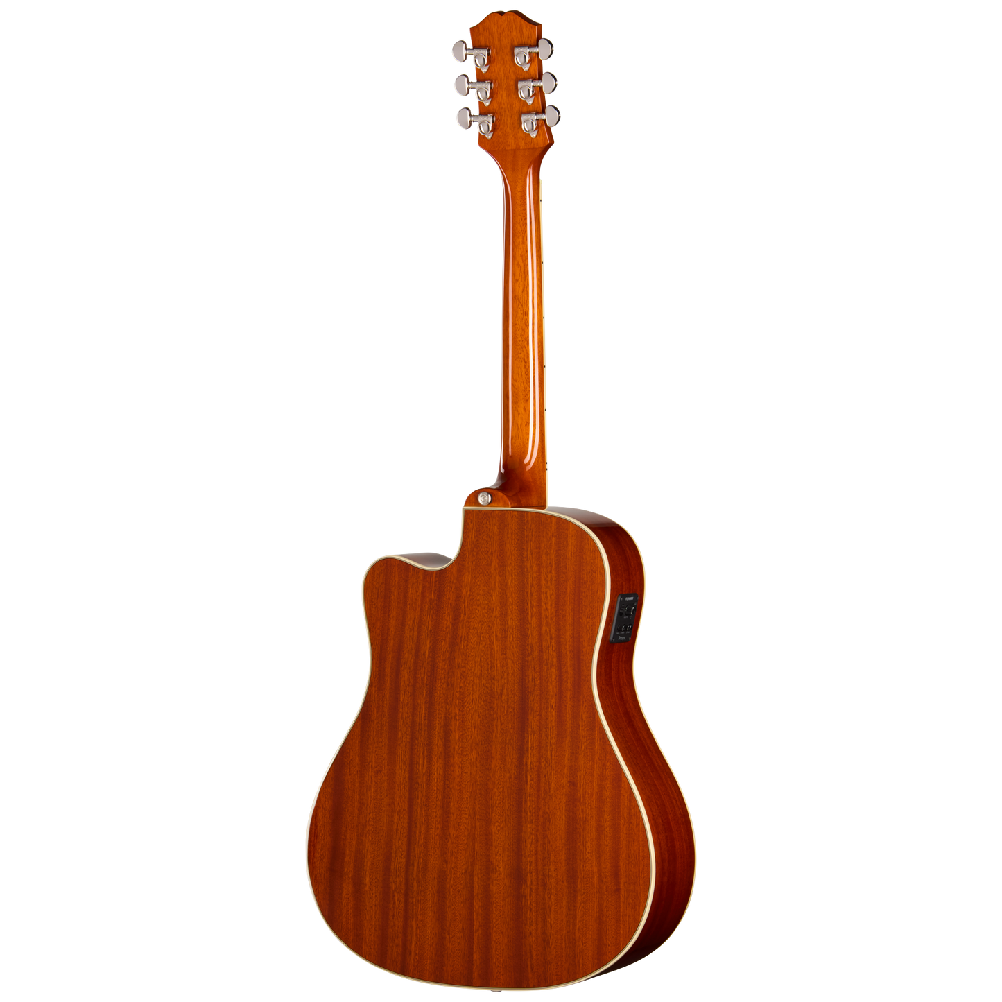 Back of Epiphone Hummingbird Studio EC Heritage Cherry Sunburst.