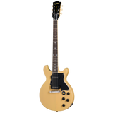 Full frontal of Epiphone 1960 Les Paul Special Double Cut Reissue TV Yellow.