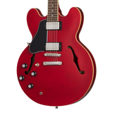 Front of Epiphone ES-335 Left Handed Cherry.