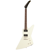 Full frontal of Epiphone Explorer 80s EMG Classic White.