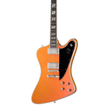 Front of Epiphone Futura Firebird Custom Firestorm Shift.