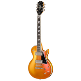 Electric guitar with a sunburst finish on a white background
