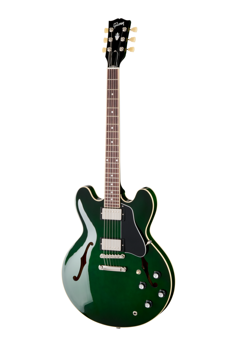 Full front of Gibson USA ES-335 Spearmint w/case