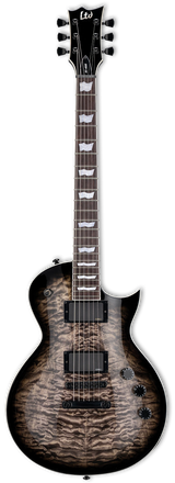 Full frontal of ESP LTD EC-400 QM See Thru Black Sunburst.